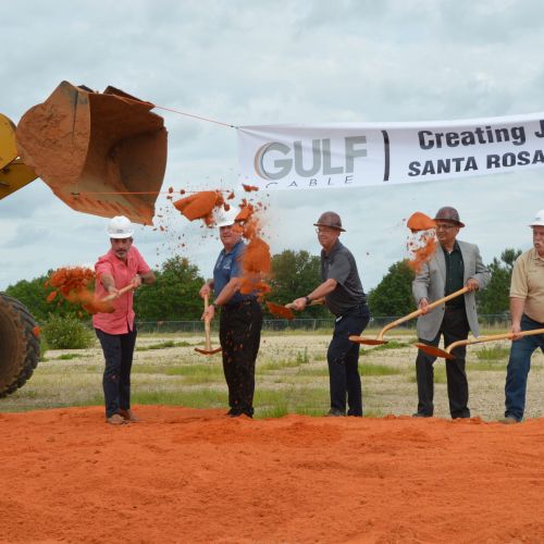 Gulf Cable Ground Breaking-throw dirt