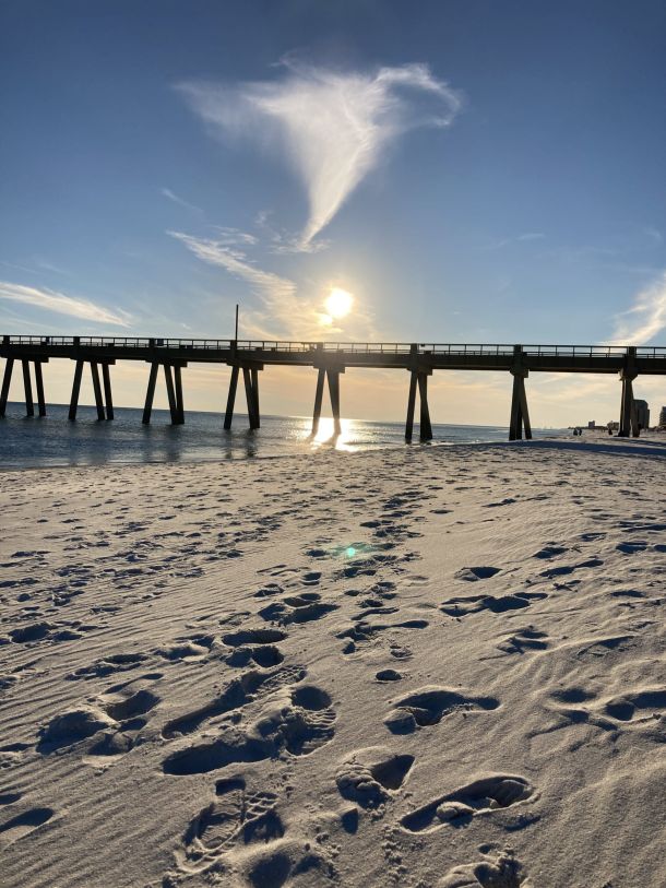 footprints on beach