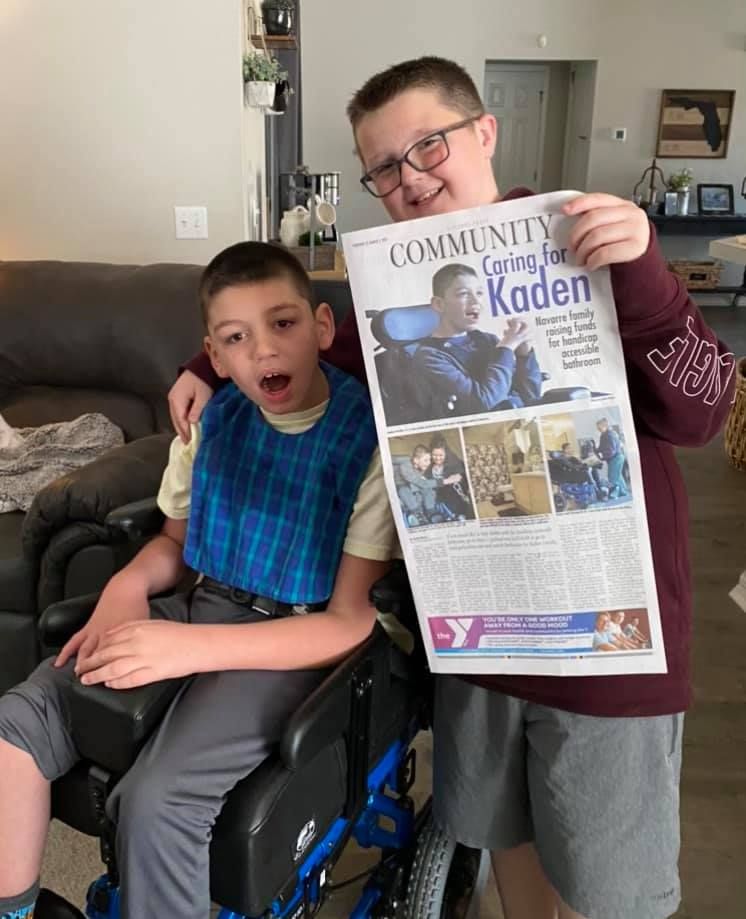 Happy Saturday Navarre!
We love when people take pictures with their articles. 
Today's Photo of the Day features Kaden Cortello with his proud brother Cameron. Go pick up a copy of Navarre Press today and read Kaden's story on the front of our Community section.