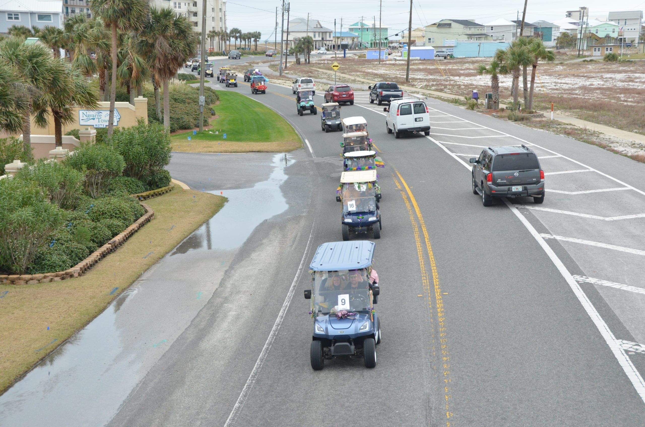 Mardi Gras parade tradition carries on via golf carts Navarre Press