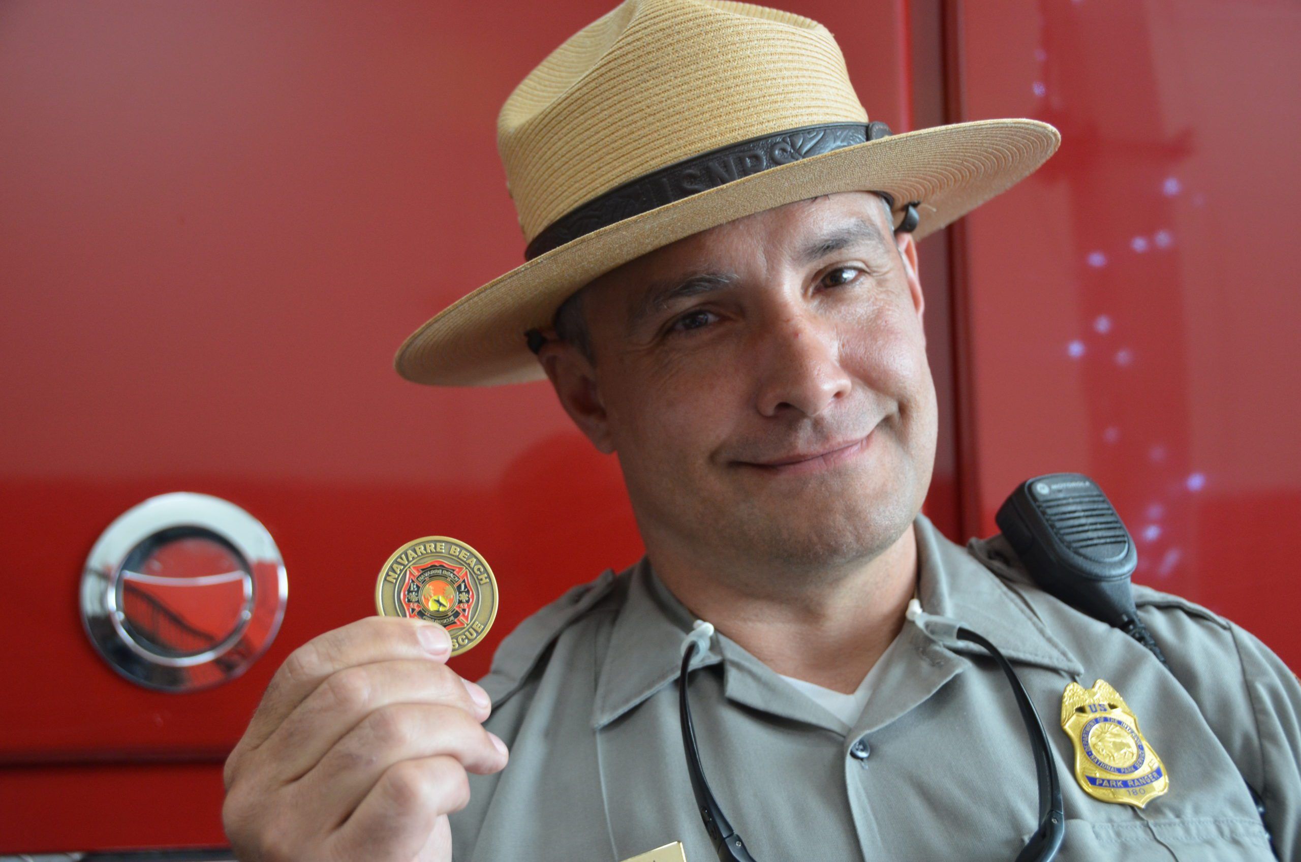 ranger robinson with challenge coin