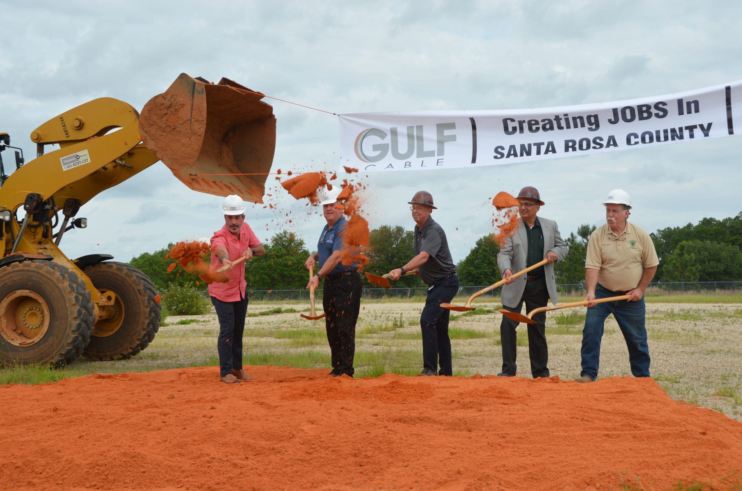 Gulf Cable Ground Breaking-throw dirt