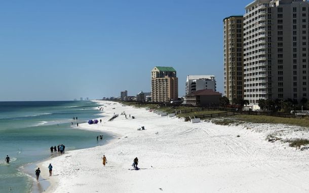 The shape of Navarre Beach changed significantly following Hurricane Sally. Santa Rosa County estimates 265,000 cubic yards of sand were lost.