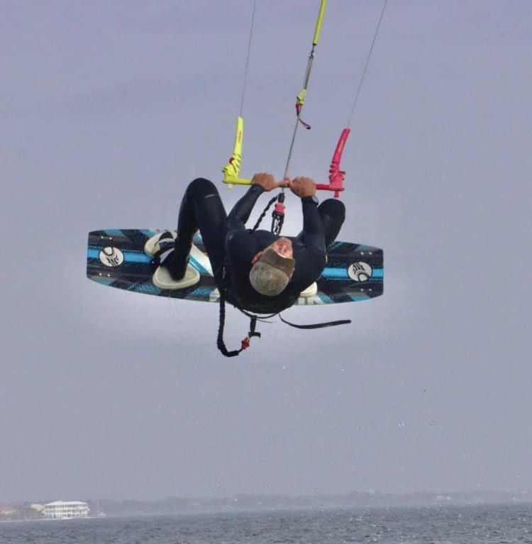 Victor the kite surfer says good morning Navarre upside down from the air. Today's Photo of the Day was taken by our front office administrator Melissa Johnson.