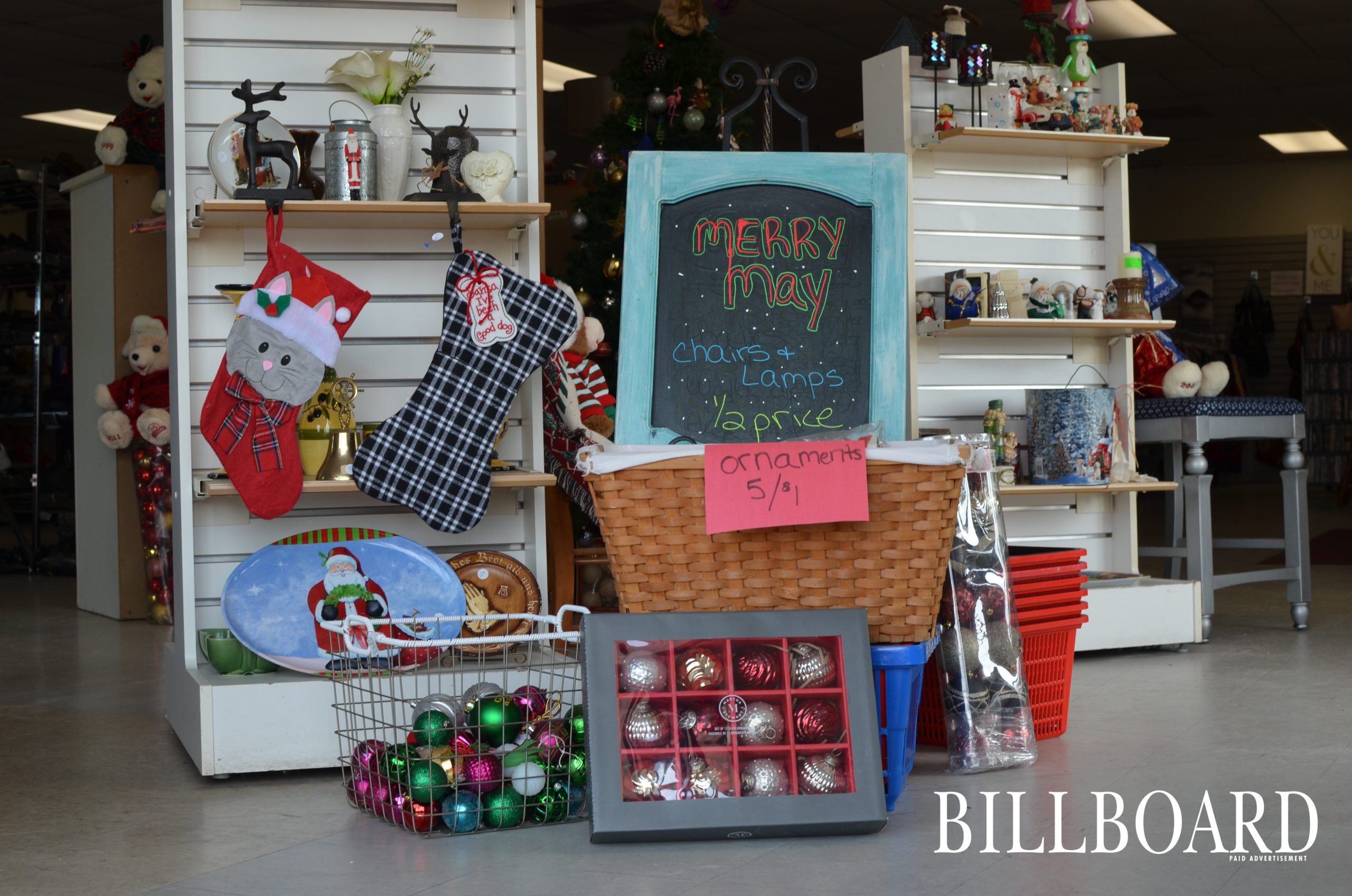 Merry May Christmas sale at Good Neighbor Thrift Store Navarre Press