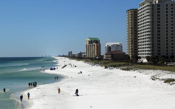 The shape of Navarre Beach changed significantly following Hurricane Sally. Santa Rosa County estimates 265,000 cubic yards of sand were lost.